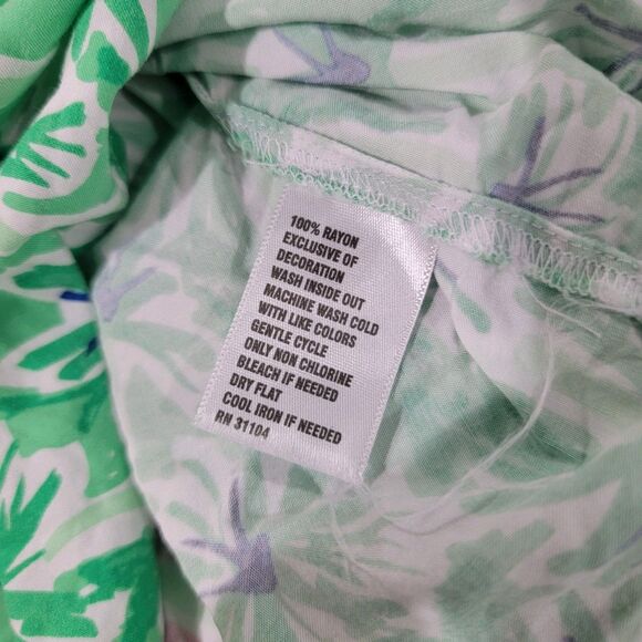 Crown And Ivy Womens Top Size XL Floral Palm Tree Colorful Beach Embroidered - Picture 6 of 7